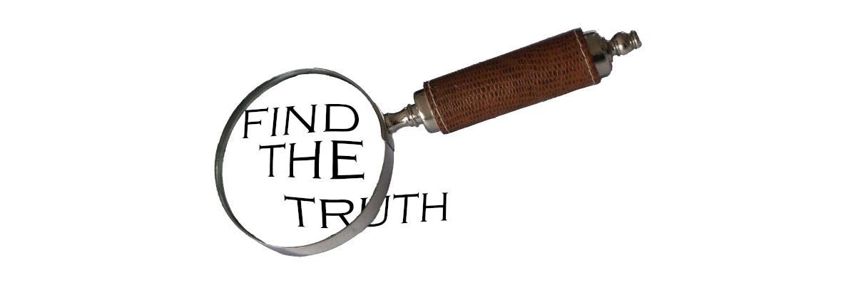 Lente d’ingrandimento con la scritta Find the Truth, simbolo della grafologia forense e della ricerca della verità nelle perizie grafiche